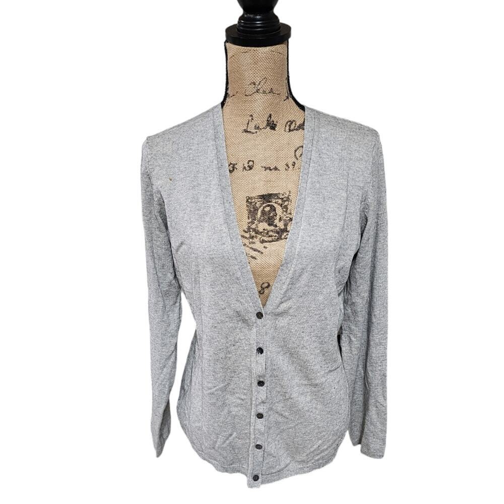 Tommy Bahama Grey Button Down Silk Cashmere Blend Cardigan Sweater Size Medium - Picture 1 of 5